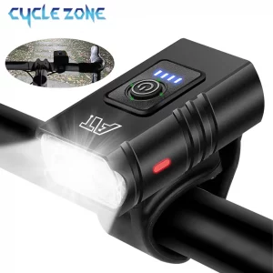 Luz LED delantera recargable para bicicleta